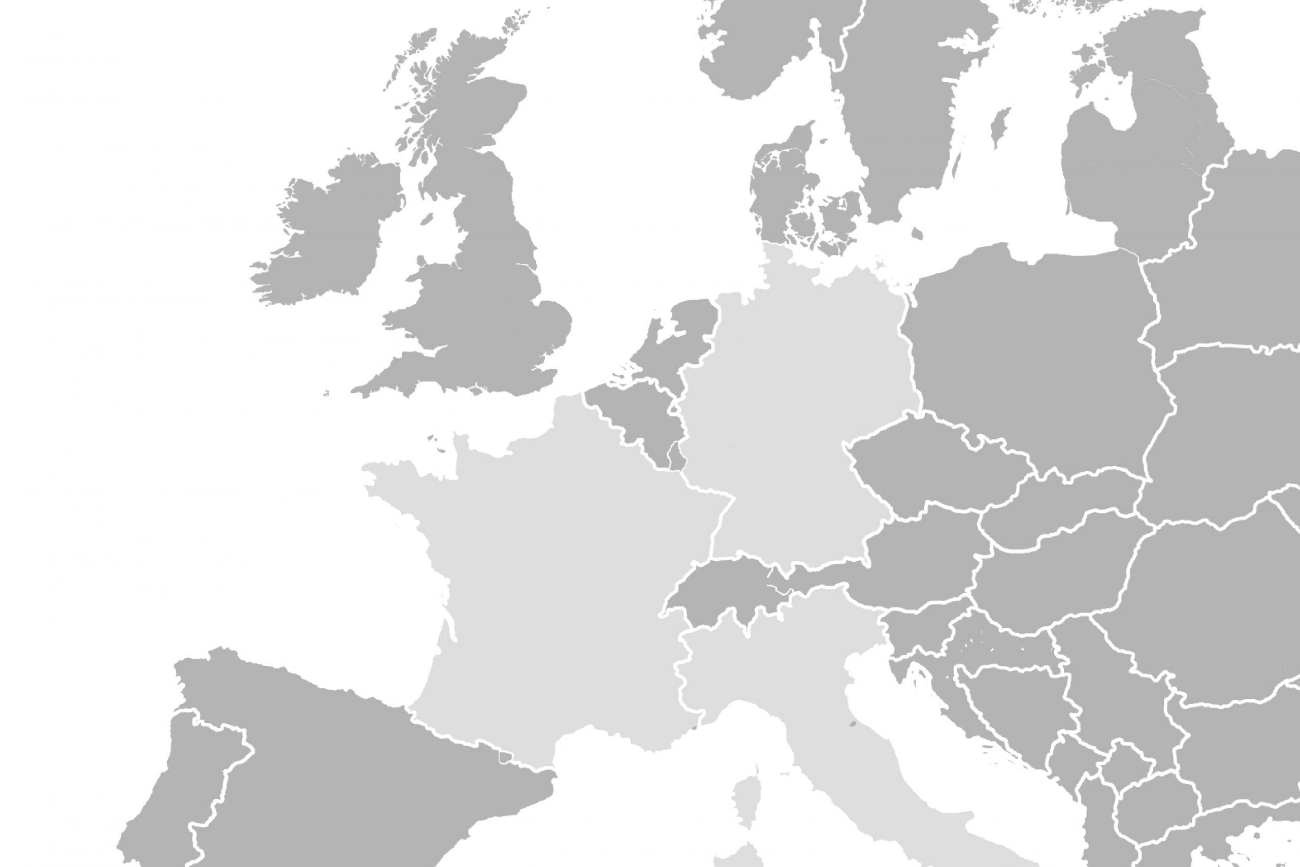 Map of the UK and Europe